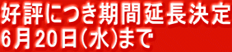 好評につき期間延長決定 6月20日(水)まで