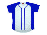 野球ユニフォームシャツ　コンビネーションタイプ３　ホワイトロイヤル
