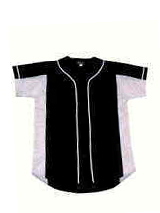 野球ユニフォーム　シャツ　ブラック／ホワイト