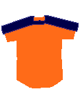 野球ユニフォームシャツ　コンビネーションタイプ２　オレンジネイビー